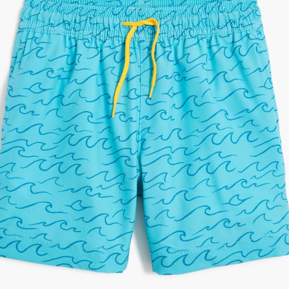Blue Wave Pattern Swim Shorts Crewcuts